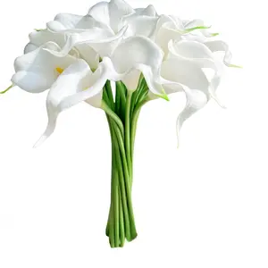12 Pcs Faux Calla Lily Artificial Flowers, Decorative Real Touch PU Fake Lilies for Wedding Bouquets, Home Table Decor, Mother's Day Gifts, Plastic Faux Flowers