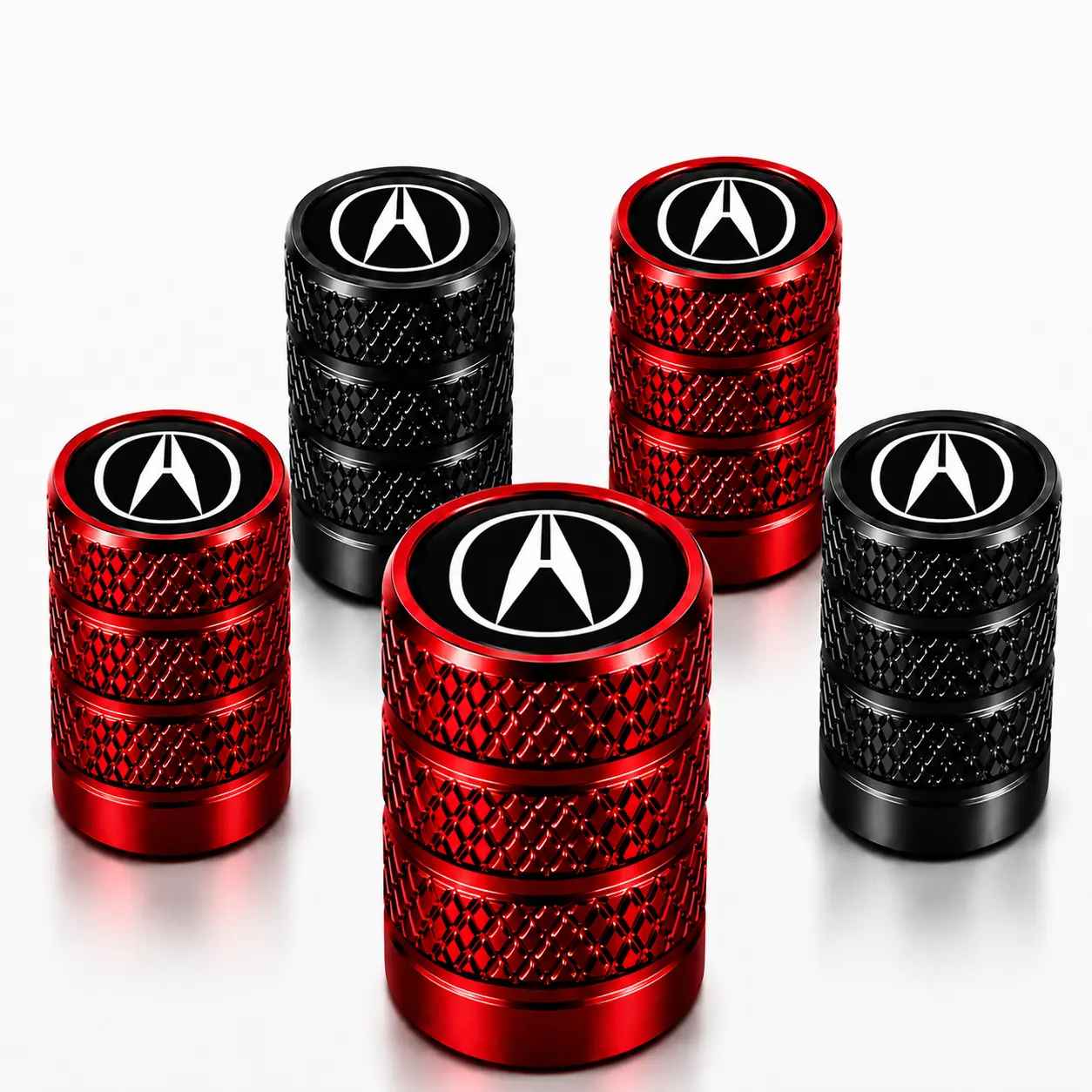 5pcs Acura Logo Tire Valve Caps - Premium Waterproof, Leakproof Seal, Corrosion-Resistant Wheel Dust Covers, Easy Install Tire Pressure Caps for Acura MDX, RDX, TLX, ILX, Integra, NSX Exterior Accessories, Wheel Protection