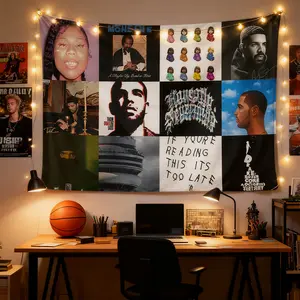 Rap Hip Hop Wall Decor Drake Album Cover Flag 3x5 Ft Vibrant Colors Premium Polyester for Concert Parties Dorm Room Perfect Gift for Music Fan