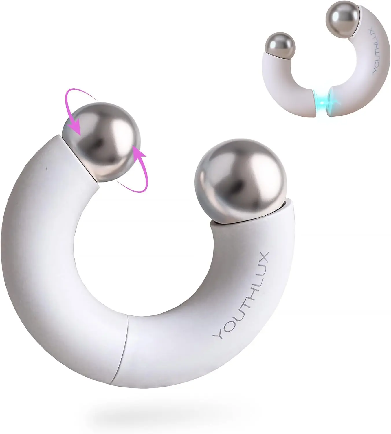 Youthlux MagniGlow Roller | Magnetic Ice Globes for Face | Cooling De-Puffing Face Roller | Cryo Facial Massager for Eyes, Neck & Jawline | 304 Stainless Steel Ice Roller