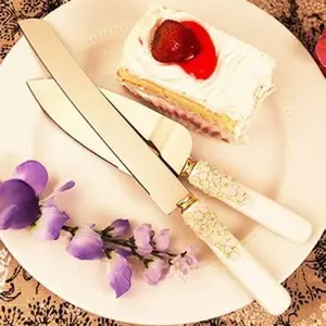 Floral Cake Knife and Server Set (6983) - Wedding Reception Supplies
