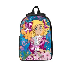 Laptop Backpack, Durable Polyester with Breathable Shoulder Straps, Two-Way Zippers & Side Pockets, Ideal for School, Travel & Retro Shojo Anime Fans