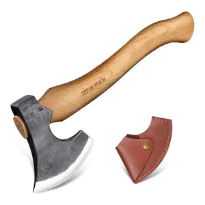 Dream Reach 14 Inch Garden Axe with Sheath. It’s a hand-forged camping tool suitable for wood and garden tasks.