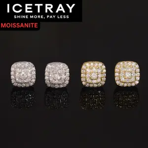 ICETRAY Deluxe Moissanite Square Cluster Earrings