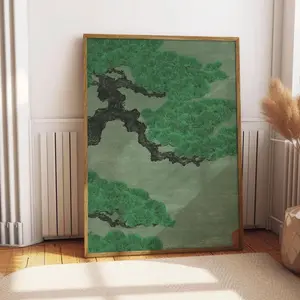 Japanese Bonsai Tree Print, Vintage Abstract Nature Poster, Minimalist Tree Poster, Asian Inspired Decor, Japandi Home Decor F