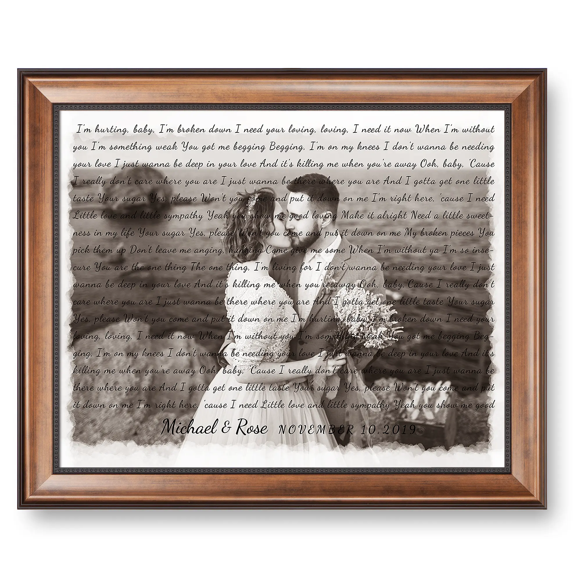 Wallart Song Personalized Music Lyrics Song Framed Art Prints Music Artist Date Upload Photo on Prints Anniversary for Her,Wedding,Birthday,Engagement,Wall Decor