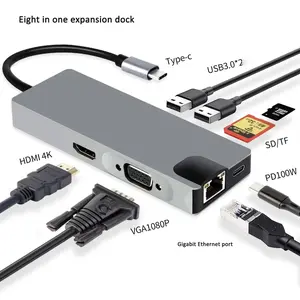 Type-C Hub with HDMI Cable for High-Definition Display, USB 3.0 Multi-Port Adapter for Computers