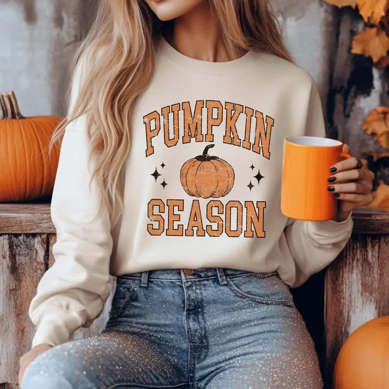 Pumpkin Season Sweatshirt, Thanksgiving Sweatshirt, Pumpkin Shirt, Pumpkin Season Sweater, Thankful Lover Sweater, Women's Winter Sweater