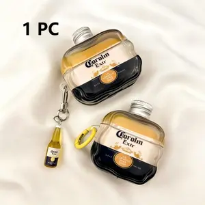 Creative 3D Beer Bottle Design Protective Case for AirPods Pro 2nd & 3rd Gen, Apple Earphone Cover Compatible with Airpods 4th Generation