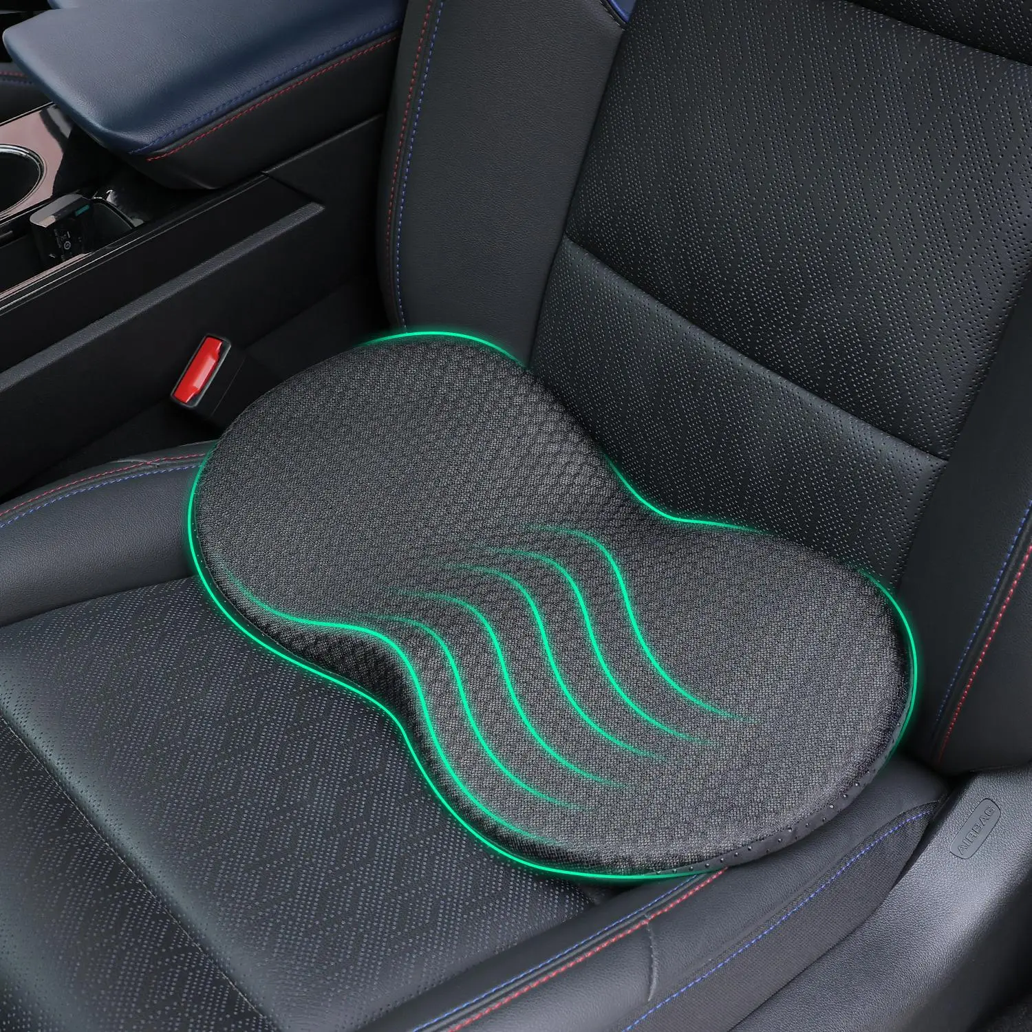 Foam Car Seat Cushion, Sciatica & Lower Back Pain Relief Driving Cushion, Road Trip Essentials Seat Pad with Washable Cover