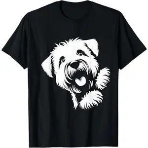 Soft Coated Wheaten Terrier Peeking Dog Graphic Design T-Shirt