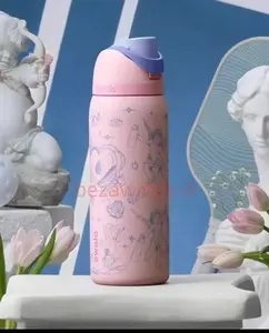 💘Owala Valentine Heart Aesthetic FreeSip Insulated Stainless Steel Water Bottle – Cute Love Design Leakproof – 24oz 32oz