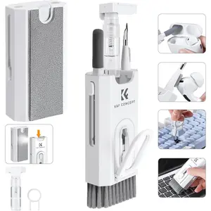 K&F Concept 8-in-1 Airpods Electronic Cleaning Kit Keyboard Laptop Cleaner, Multifunctional Cleaning Tool for iPhone AirPods MacBook iPad iwatch,Camera PC Monitor Earbud Tablet,with 5ml Cleaners