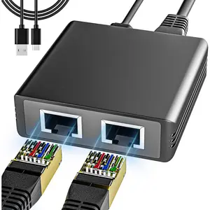 2 Port Gigabit Ethernet , 1000Mbps Network  Adapter, Easy LAN Expansion for PC Router, Plug & Play,  Wired Connection, RJ45 Cat5/6 Compatible