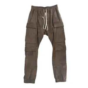 Rick Owens Leather Cargo Pants "Brown"