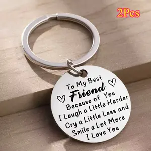 2Pcs Best Friend Gifts For Women - Birthday Christmas Gifts For Best Friends Female, Friendship Gifts Friend Keychain