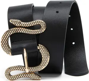 Designer Belts for Jeans Women Leather Belt with Snake Buckle