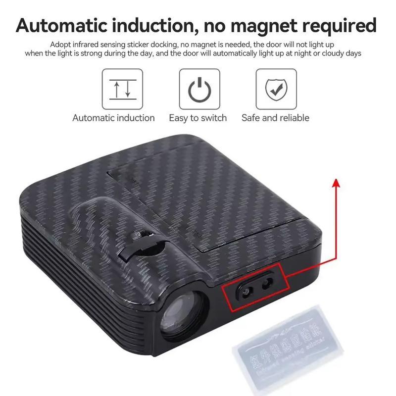 2Pcs Car Door Emblem Projector Light Wireless Welcome Lamp Auto Accessories Battery Not Included