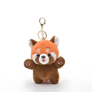 Cartoon Red Panda Plush Keyring Plush Stuffed Toys Kawaii Animal Plush Pendant Soft Fashion Red Panda Plushies Pendant Zoo Gift