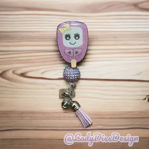 Glucose Meter Monitor Beaded Badge Reel Nurse Medical Office