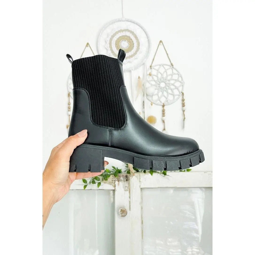 Sizes 5 or 6 // Sock Bootie with Lug Sole
