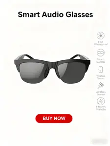 Smart Glasses with IPX4 Waterproof Touch Control Wireless Stereo Sound Bluetooth Connectivity 6 Month Standby Time All Day Companion