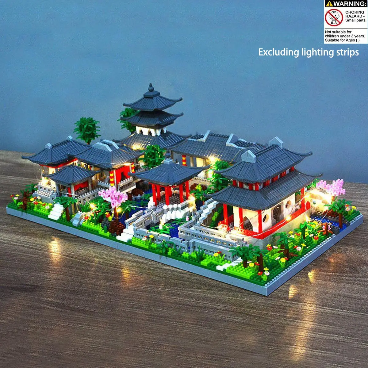 1625pcs/2110pcs/1915pcs Suzhou Garden Style Puzzle Building Blocks, Building Block Sets, High Difficulty Architectural Model, Diy Building Model, Perfect Gift for Home Office Decor