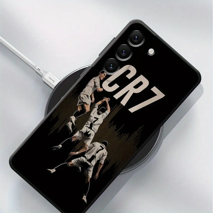 CR7 Football Star Themed Soft Smartphone Casing, Handheld Cellphone Cover for Samsung Galaxy Note 8, S9+, S10, S20, S20 FE, S21, S22+, S23, S23 Ultra, S24 Plus, 5G Core Devices, Protection