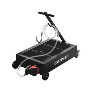 Garvee 20-Gallon Low-Profile Oil Pan with Electric Pump, 6.5-Foot Hose, and Lockable Casters - Leak-Proof, Durable Design for Cars, SUVs, Trucks, Motorcycles, and ATVs - Black