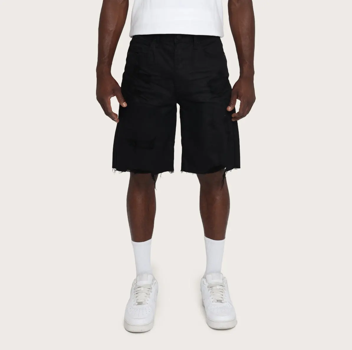 Men's Jet Black Apparel, Smoke Rise Plain Aesthetic Streetwear Shorts - Comfort Fit, Clean Look, Sneaker-Friendly, Style JS25208, Sneakers, Menswear, Casual, Clothes, Loose-Fitting