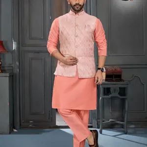 Men's Silk Kurtha Pajama Half Jacket - Loungewear - Menswear( recommended to take one size larger)