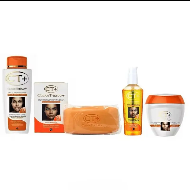 CT+ clear therapy 4 piece set Lotion 500ml + Cream Face 200 ml , Soap 175g, Oil 75ml