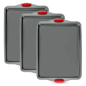 Boxiki Kitchen Carbon Steel Cake Pans for Baking Bread, Professional Silicone Non-Stick Baking Cake Pans