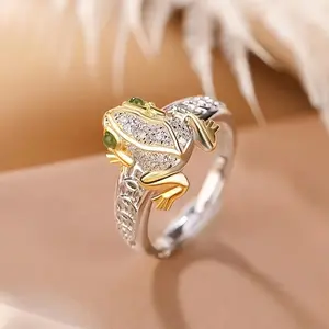 1 piece, cute classic style, double color frog shape set, suitable for daily wear and party, creative gift, perfect for engagement or wedding ring