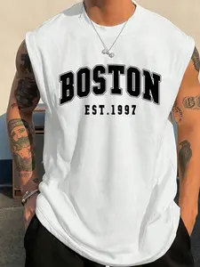 Boston 1997 Vintage Muscle Tank Top Men’s Retro Sleeveless Gym T-Shirt - Breathable Workout Vest for Bodybuilding & Streetwear Athletic Wear