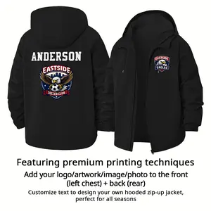 North West Style Matte Bomber Jacket | Custom Logo & Name | Team, Commute, Outdoor | Free Personalization | Versatile Long Sleeve Coat | Perfect for Game Day & Team Travel pocket practical gifts casual men