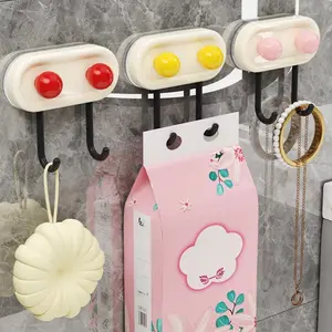 3-Piece Set Strong Adhesive Hooks No-Drill Heavy-Duty Bathroom Kitchen Door Back Dual Head Clothes Hangers