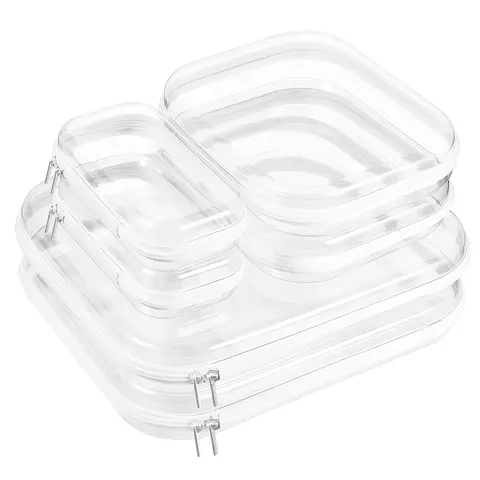 6 Pack Clear Hard Shell Zipper Case, Portable Travel Makeup & Toiletry Organizer, Zippered Toy Storage, Pencil Case, Toy Storage Box, Waterproof and Dustproof Hard Plastic Cosmetic Storage Bag, Travel Transparent Zipper Storage Box, Valentine's Day Gifts