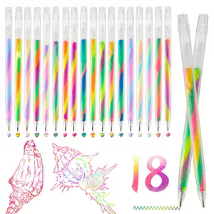 6-Pack Rainbow Spiral Pens, DIY Gradient Glitter Markers, Magic Color Changing Gel Pens, Cute Fun Writing Tools for Women Artists