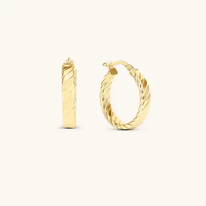 Gold Rope Hoop Earrings