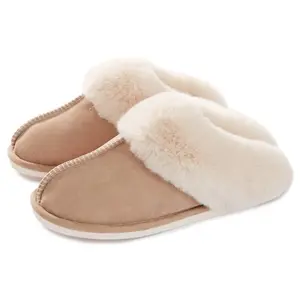 Unisex Fuzzy Warm Slippers - Memory Foam, Fluffy Soft, Anti-Skid, Slip-On House Shoe for Indoor & Outdoor Wear