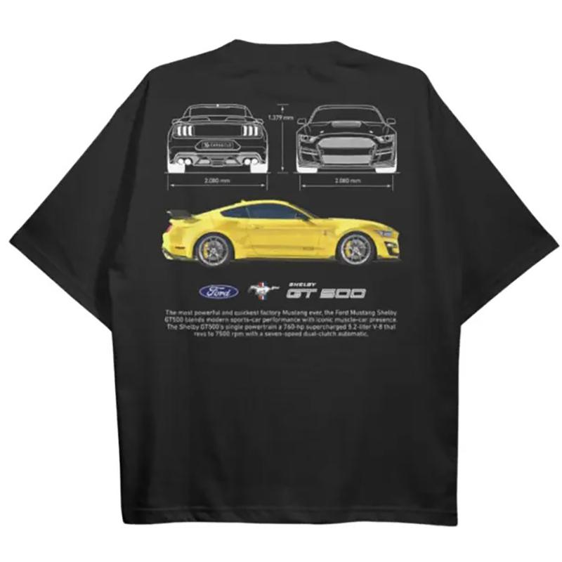 Multi Colors Design - Ford Mustang Shelby GT500 T-Shirt - Classic Fit, 100% Cotton, Digital Print, Unisex, Casual Menswear for Auto Lovers