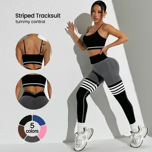 Betto Women High-Stretch Seamless Sports Bra And Leggings Set, High Waist Slimming, Peach Booty, Skin-Friendly Fabric, Bodycon Shapewear, Casual, Versatile, Layerable, All Season Sports & Yoga Set White Black