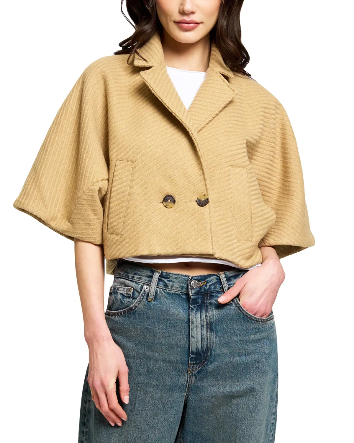 Central Park West Women's Lyla Short Sleeve Cape Jacket