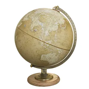 Replogle Morgan 12″ Antique Raised Relief Desk Globe Vintage Velvet Finish 3D Terrain Designer Home Decor Made in USA