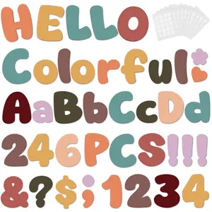 246 Pcs Bulletin Board Letters 4 Inch, Colorful Cutout Letters for Classroom Wall, Poster Board Letter with Adhesive Dot Alphabet Numbers Punctuation for Display School and Classroom Decor