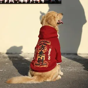 Dog New Year's clothes Autumn and winter thickened thermal sweater Labrador New Year's festive clothes Golden Retriever winter clothes