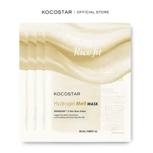 [Kocostar] Rice Fit Hydrogel Melt Mask | Patented Eucalyptus Lyocell Mask | Formulated with Rice Bran and Fermented Ingredients | Improves Skin Tone and Complexion | Hypoallergenic (4 pack)