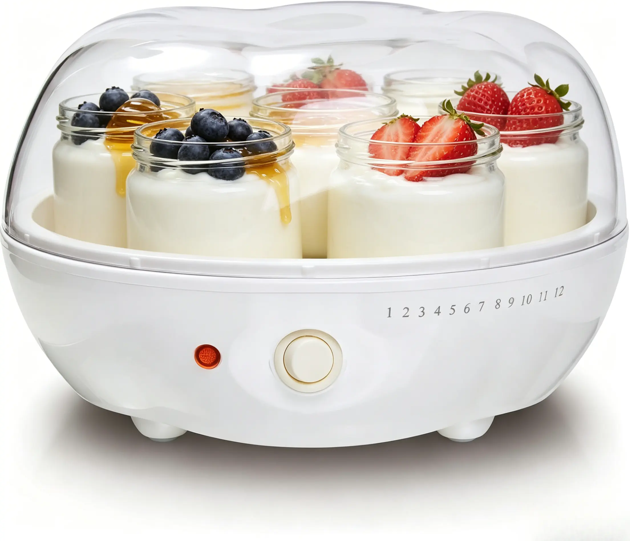 Electric Yogurt Maker with Glass Jars, Probiotic Rich Homemade Yogurt Incubator, Promote Gut Health, Temperature Control Auto Shut-Off, BPA-Free Easy Clean, Perfect for Greek Yogurt & Dairy-Free,counter