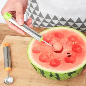Stainless Steel Ice Cream and Fruit Scoop for Watermelon Papaya and Melons, Easy to Use Ice Cream Spoon and Fruit Tool